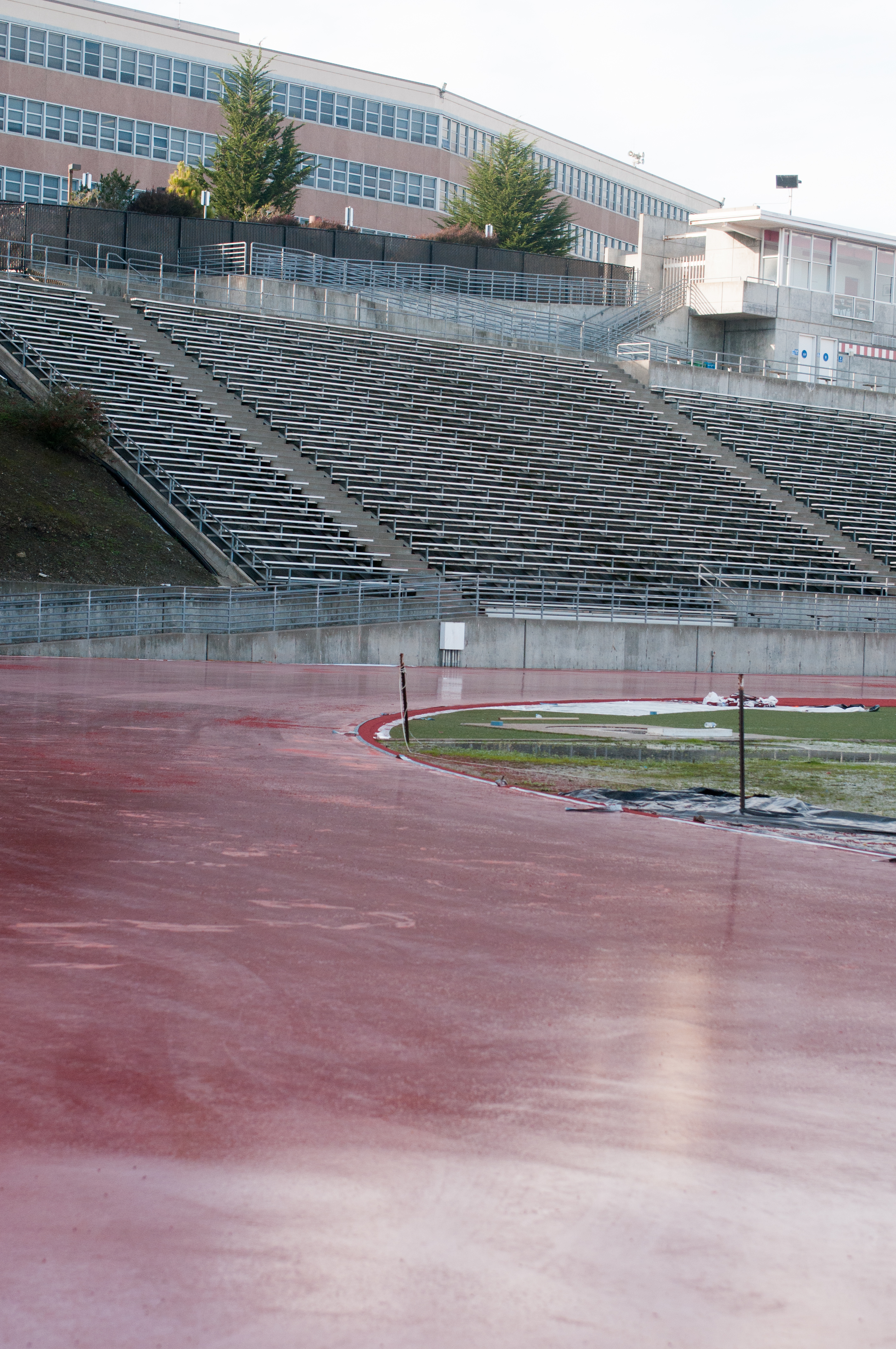 Ocean Campus track during the process of being resurfaced. January 09, 2018. Photo taken on Jan. 9, 2018 by Franchon Smith.