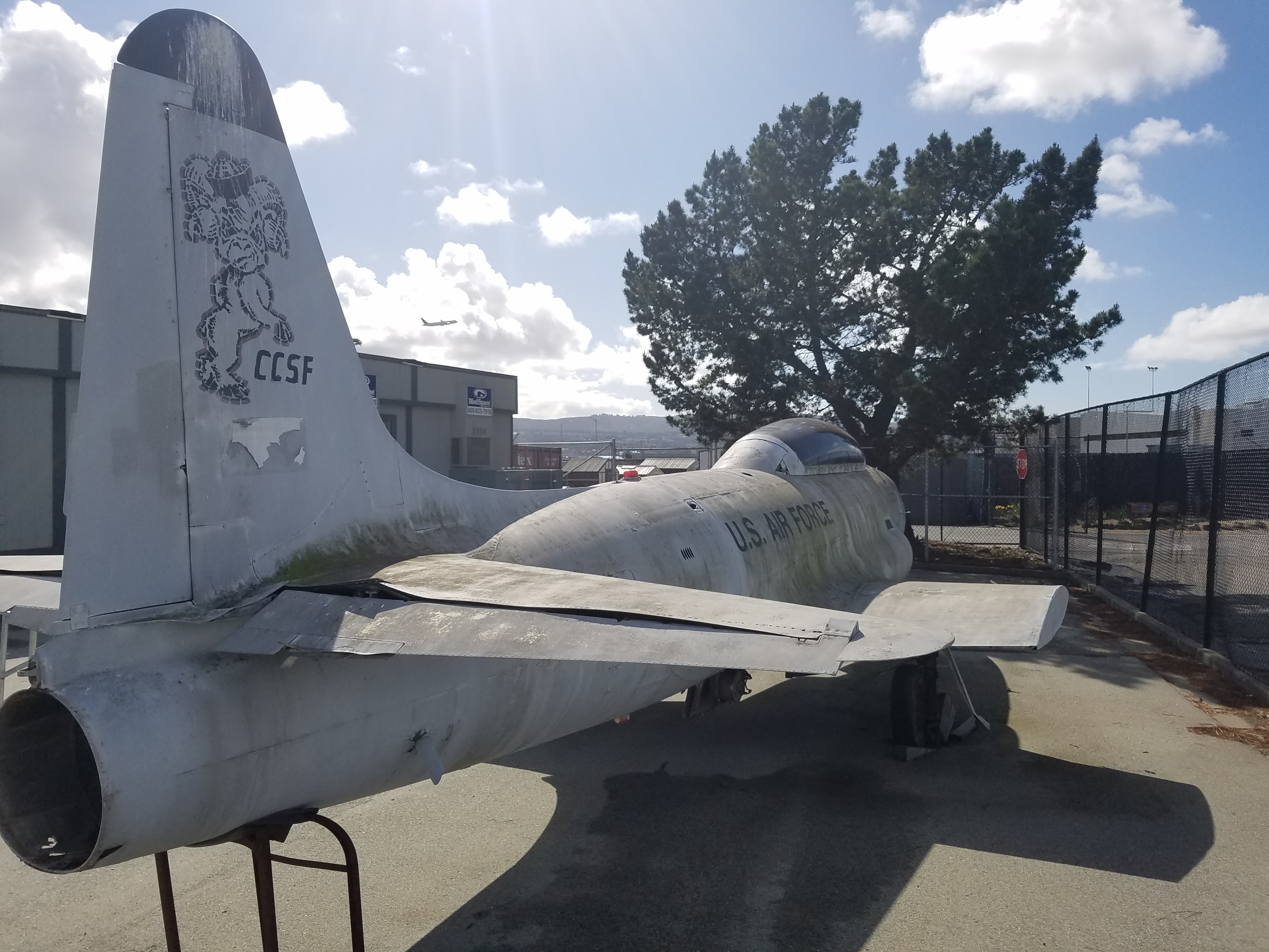 A decommissioned aircraft parked at the Airport Campus on March 16, 2018. Photo by Cameron Ehring/The Guardsman.