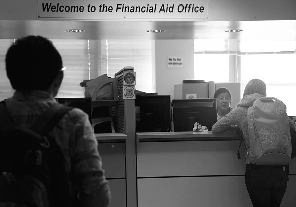 Financial aid office, Tuesday, April 8, 2014. Photo by Elisa Parrino