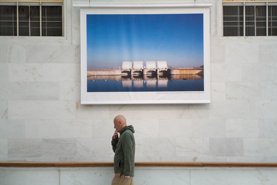 Charlotte Niel's landscapes are shown in City Hall’s North Light Court.