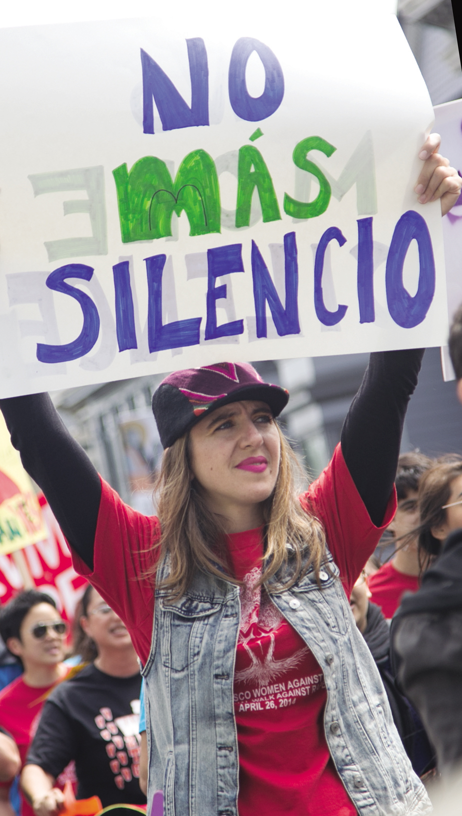 Walk Against Rape Rally, march on April 26. Sign reads: No more silence. (Photo by Elisa Parrino)