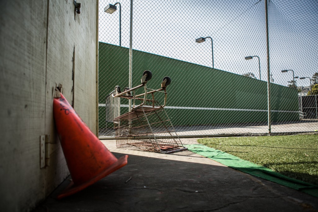 The abandoned back corner of the tennis courts at City College Ocean Campus. (Photo by Khaled Sayed) 