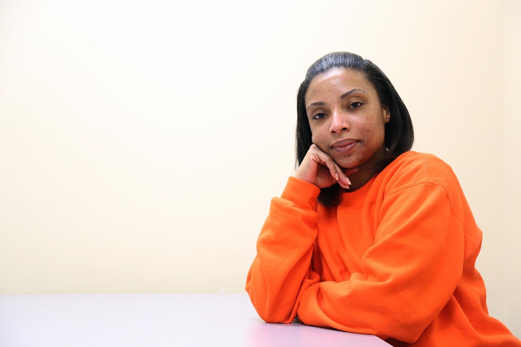 Tamara Washington, 34, has earned one college credit through City College at San Francisco County Jail, and is one of 83 students to complete courses since the program started in July. Friday, Aug. 21, 2015 (Photo by Natasha Dandgond)