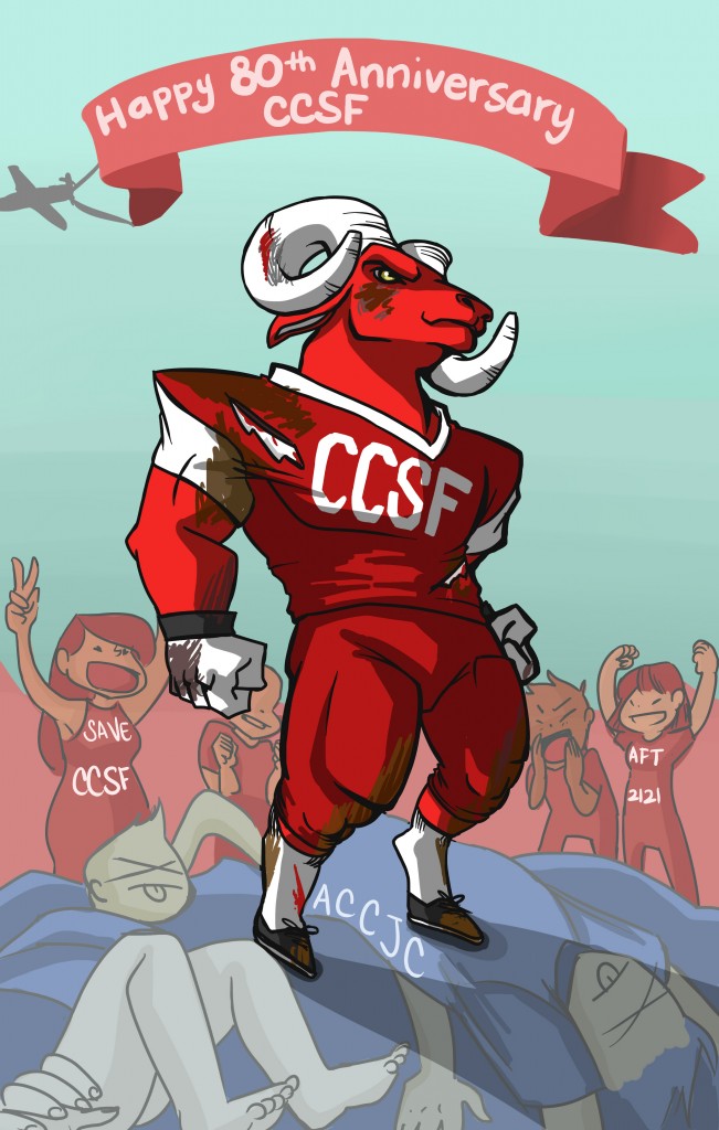 Happy 80th Anniversary CCSF (Illustration by Serina Mercado/ The Guardsman)