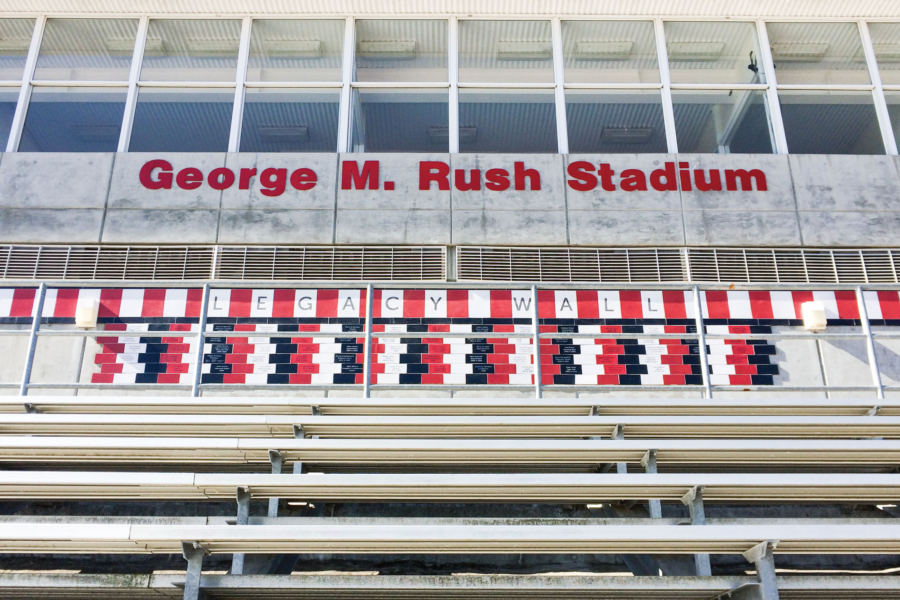 The new sign at George M. Rush Stadium. (Photo by James Fanucchi/The Guardsman)