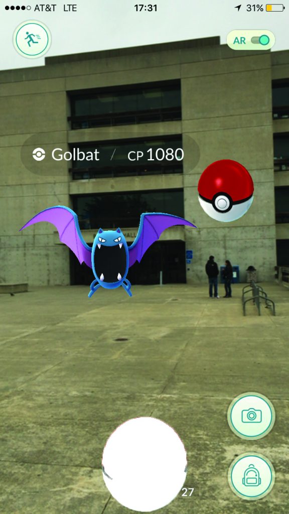 A Golbat lurking outside Batmale Hall (Photo by Shannon Cole/The Guardsman)