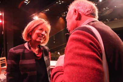 Congresswoman, Jackie Speier meet and greets with student, faculty and adminstration at City College's Public Forum held in the Diego Rivera Theatre on Nov. 28, 2016. (Photo by Cassie Ordonio