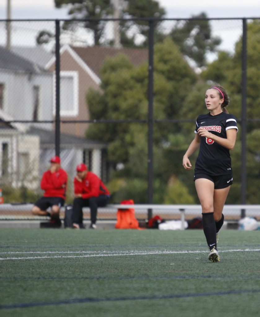 City College sophomore Jesse Bareilles on the field during the Rams' 3-1 win over Cabrillo College on Oct. 25, 2016. (Photo by Shannon Cole/The Guardsman)