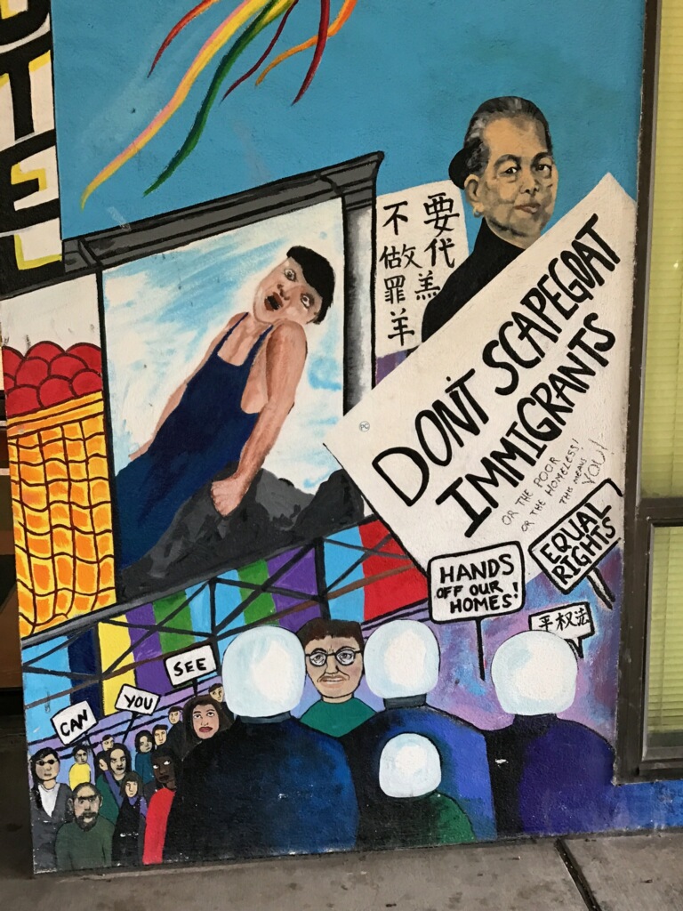Student Union Mural, City College, highlights feelings of immigrant students in V.I.D.A. program. Thursday, September 14, 2017. San Francisco, CA. (Photo by Diane Carter.)