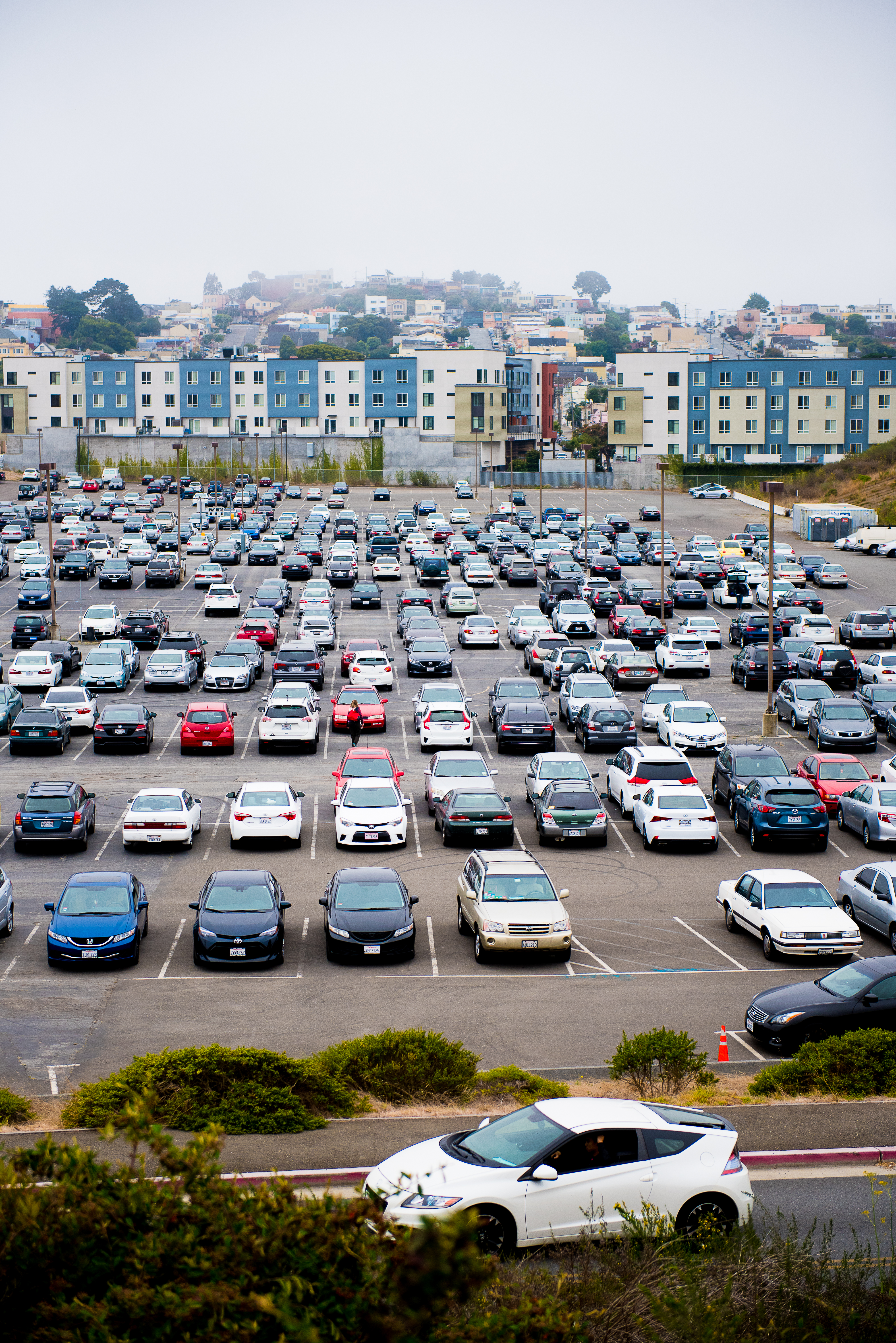 The Balboa Reservoir parking lot nearly full during school hours. Photo taken on Aug. 28, 2017 by Otto Pippenger.